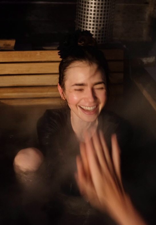 Lily Collins nude in hot tub post 891812 1